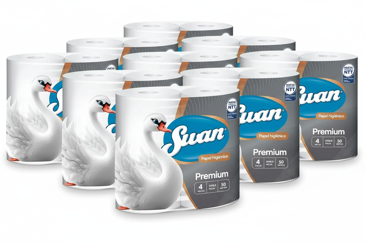 Swan Papel Higiénico 50 metros Premium – Pack x4 Rollos