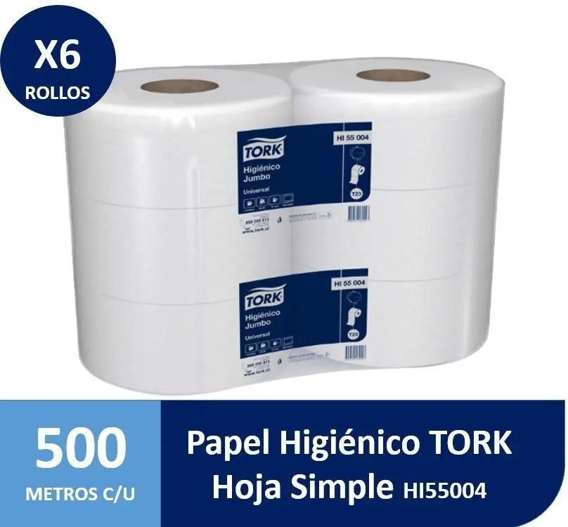 Papel Higiénico TORK Jumbo Hoja Simple HI55004 – Pack x6 Rollos