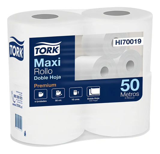 Tork Maxi Rollo Doble Hoja Premium HI70019 - Pack 4 unidades