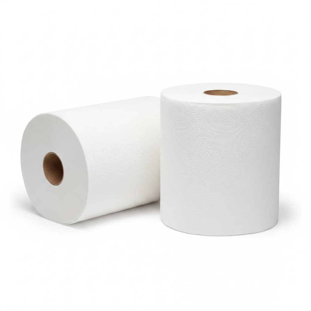 Toalla de papel fondo blanco